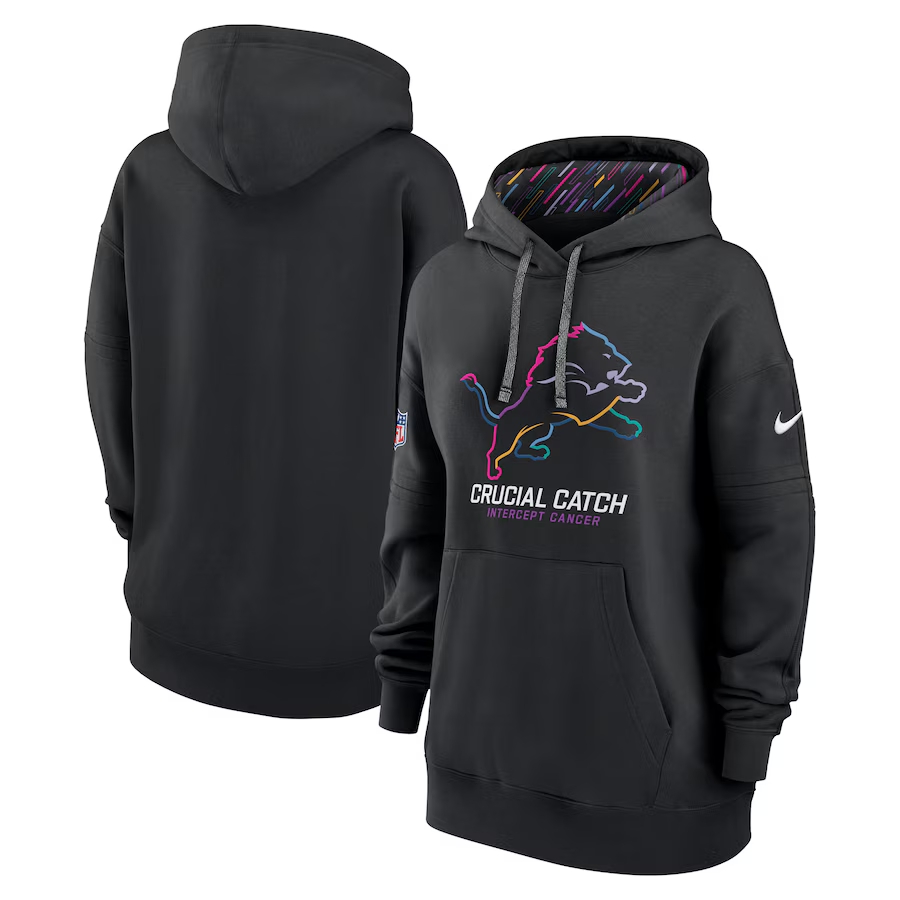 Women Detroit Lions Black 2024 Nike NFL hoodie 2